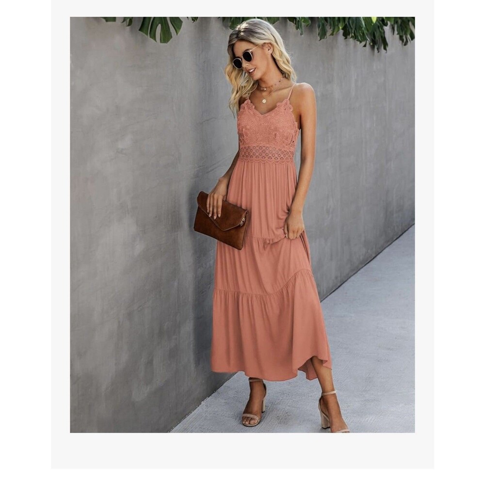 Dokuritu Amazon Women’s Beach Crochet Lace Maxi Dress Size XL
